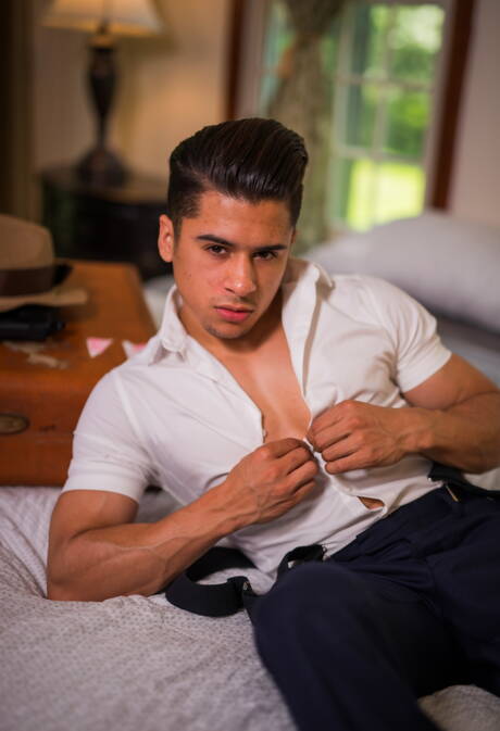 Two american boys stud Ethan Slade and muscular Armond Rizzo playing with cock