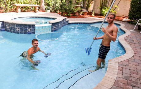 Hot twink Seth Stark and young Conner Mason have a good sex in the pool