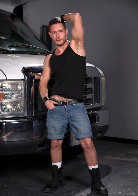 British hunk Ashley Ryder and american hunk Cody Winter jump on cock with fisting outside