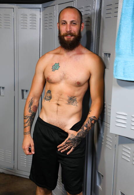 Two american guys stud John Magnum and otter Dustin Steele fuck after blowjob