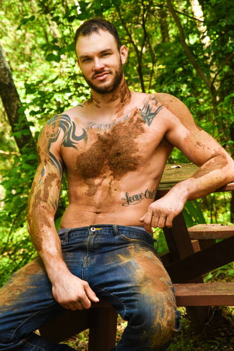 Sexy americans, beefcake Pierce Paris and tough guy Cliff Jensen make a love outdoor