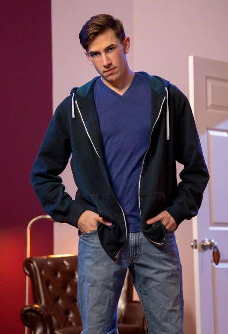 Two american dudes beefy Jack Hunter and hunky guy Cazden Hunter in hot homosexual scene