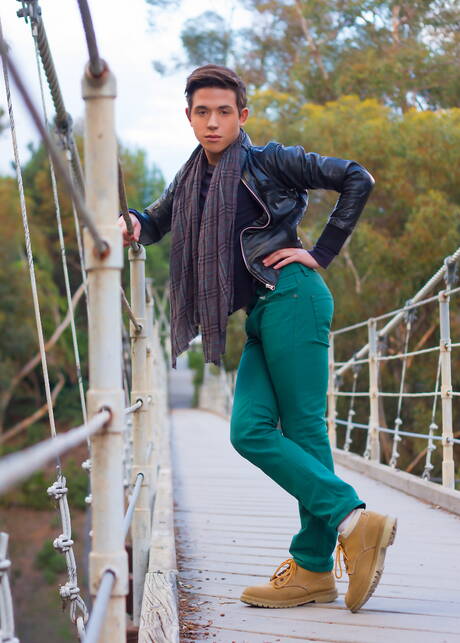 American beautiful boy Jamie Sanders undressing and showing tight butt outside