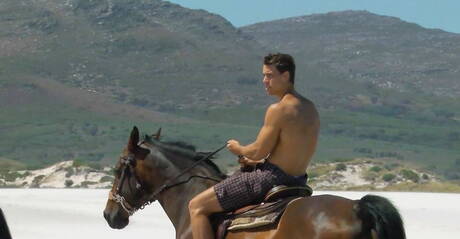 Sexy americans, hunky guy Kris Evans and hunk Mick Lovell have a good oral sex outdoor