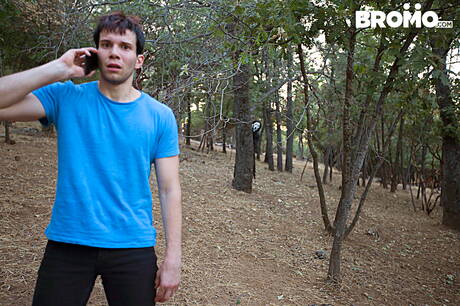 Tobias, Tom, Vadim Black, James in groupsex scene outside