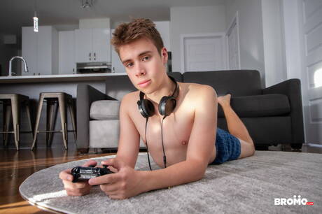 American twink Adam Awbride and hunk Tegan Reigns fuck ass after blowjob