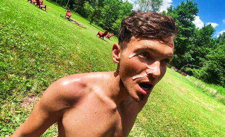 Husky guy Bruno Cartella and muscular Ty Shine have a hot interracial sex outdoor