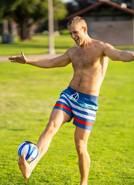 Attractive guy Blake and hot dude Rowan make a love on the beach