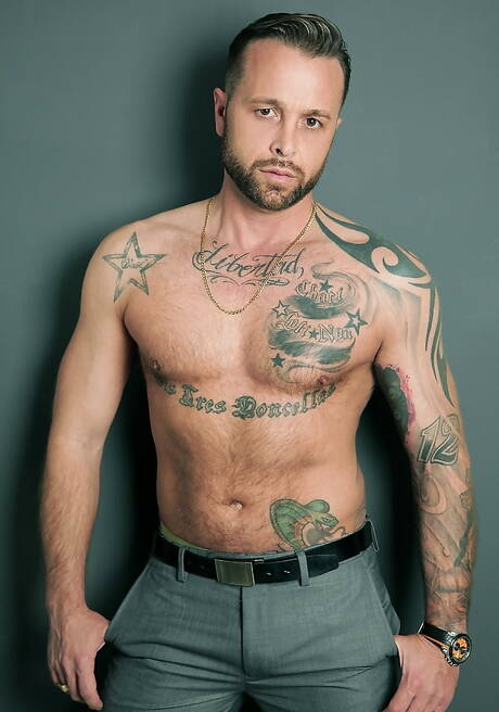 Russian beefy Dato Foland and husky guy Frank Valencia in hot anal sex