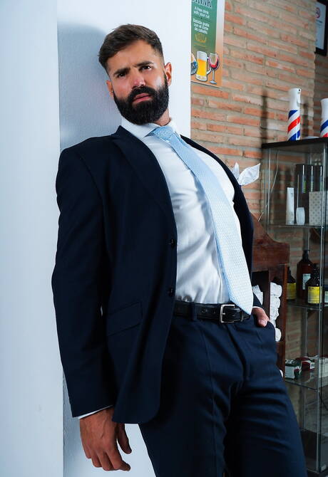 Spanish hot bear Dani Robles and hunk Leo La Rosa in hard anal sex