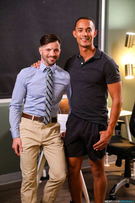 Nice american boys muscular Casey Everett and husky guy Aj Sloan love each other