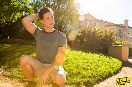 American tough guy Brandon Cody and husky guy Cole have anal sex outdoor