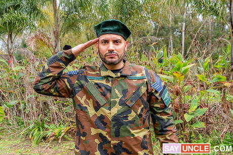 Well-built Daniel Trebol and latin young dude Tommy Ameal in hot homosexual action outside