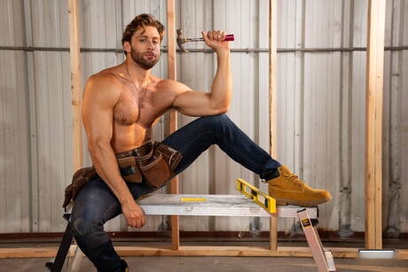 Hot american guys bodybuilder Clark Reid and bodybuilder Dom King have a hot couple sex