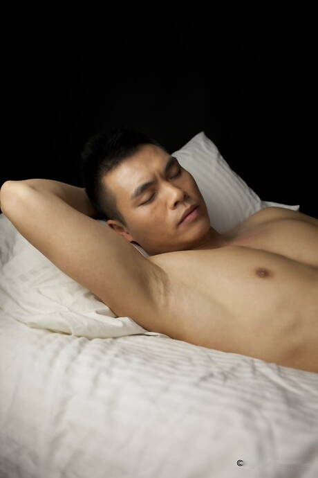 Asian superstud Ben posing naked