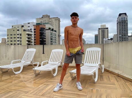 Hunk Daniel Toro and latin young Hanry Onlyjapa banged each other at the pool