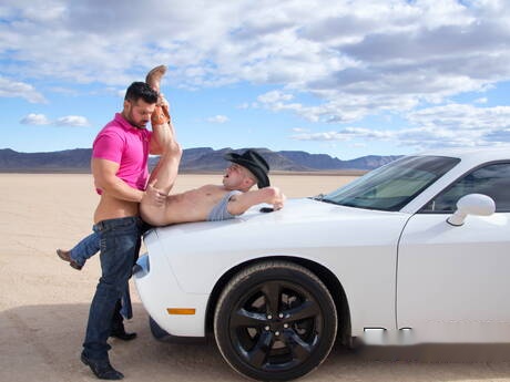 American muscular Casey Everett fuck ass after sucking outdoor