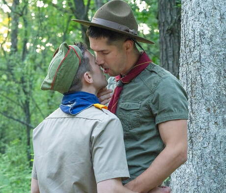 Hot american dudes muscular Eddie Patrick and stud Logan Cross banged each other outdoor