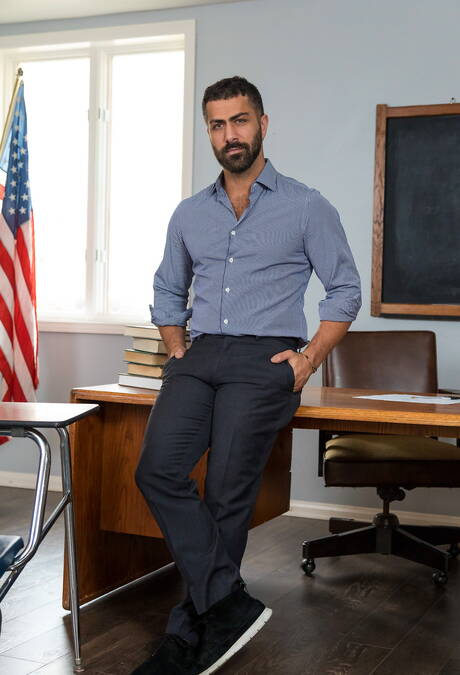 Hot american boys husky guy Tristan Hunter and otter Adam Ramzi in hard anal sex