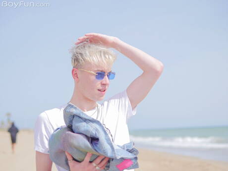 Young dude Danny Junior and young boy Tonni Veroncini fuck ass after sucking dick after beach walking