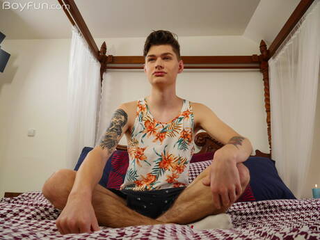 Young Curtis Cameron undressing and showing hot butt